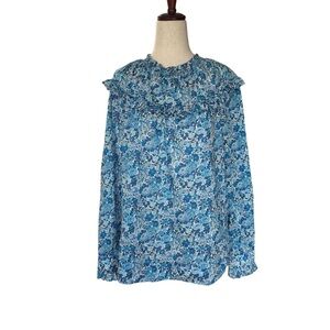 Closet clean out! J. Crew x Liberty Elysian Day Floral Popover Blouse Blue Med